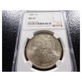 1889 NGC MS63 MORGAN SILVER DOLLAR
