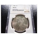 1882 NGC MS63 MORGAN SILVER DOLLAR