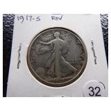 1917-S REV. WALKING LIBERTY SILVER HALF DOLLAR