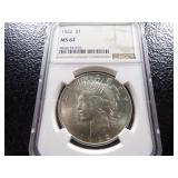 1922 NGC MS62 PEACE SILVER DOLLAR