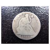 1855-O W / ARROWS SEATED LIBERTY SILVER HALF DOLLAR