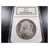 1886 NGC MS65 HIGH GRADE MORGAN SILVER DOLLAR