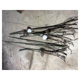 An Assortment of Antique Copper and Wrought Iron Lightning Rods with Glass Spheres