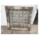 A Pair of Early All Wood Geometric Fretwork Shutters in Frame