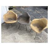 Three Herman Miller Eames DAX Fiberglass Shell Armchairs