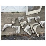 Ten Victorian Italianate Carved Wood Architectural Corbels and Brackets with Square Nails