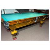 Independent Supply Co. Antique Professional 8-Foot Oak Billiard Table