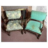 A Pair of Flemish Baroque Walnut Armchairs