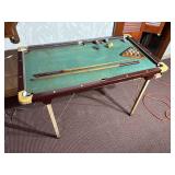 Burrowes Antique Portable Folding Home Billiard Table and Accessories