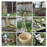 An Assortment of Garden Furniture, Statuary, and Yard Decor