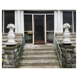 Two  Antique Very Large Cement Garden Urns and more