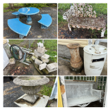 An Assortment of Garden Furniture and Architectural Elements