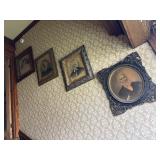 A Collection of Late 19th-Century Crayon Portrait Solar Enlargements in Ornate Period Frames