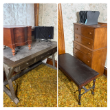 A Collection of American Furniture Including a Mahogany Commode and Contemporary Desk