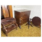 A Trio of American Empire Flame Mahogany Furniture Pieces