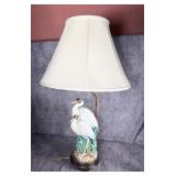 Fitz and Floyd for Frederick Cooper Porcelain Crane Table Lamp