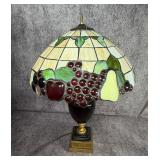 Davart New York Leaded Stained Glass Fruit Motif Table Lamp