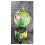 Victorian Gone with the Wind Style Hand Painted Floral Parlor Oil Lamp