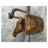 Arthur Wood English Pottery Horse Head Handle Tavern Scene Pitcher