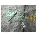 Americana Style Verdigris Copper Angel Gabriel Tabletop Weather Vane