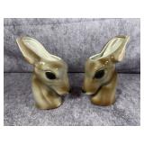 A Pair of Royal Copley Ceramic Deer Head Planters
