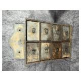 Antique Eight Drawer Wall Mounted Primitive Wood Spice Cabinet