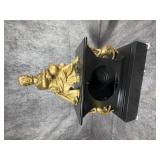 Late Victorian Figural Gilt Spelter and Black Mantel Clock Case
