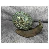 Land Snail Tiffany Style Stained Glass Accent Table Lamp