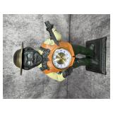 Reproduction Cast Iron Black Americana Banjo Player Mantel Clock