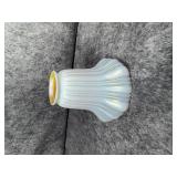 Quezal Iridescent Ribbed Opal Art Glass Lamp Shade