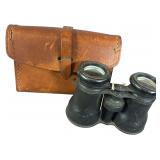 A Pair of Vintage French Marchand Paris Field Glasses with Dated Leather Case 1912