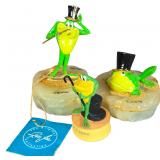 Three Warner Bros. Michigan J. Frog Figurines Including Ron Lee and Lenox