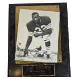 Jim Brown Autographed Cleveland Browns Hall of Fame Commemorative Plaque