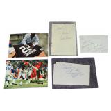 A Collection of Five Hand-Signed American Football Memorabilia Items Including Ozzie Newsome and Earle Bruce