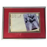 Framed Vic Janowicz Autographed Envelope Clipping and Photograph