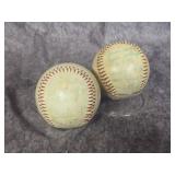 Two Vintage Signed Autographed Baseballs