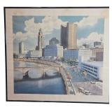 Leland S. McClelland Signed and Numbered Columbus Skyline Lithograph