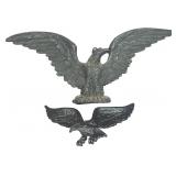 Two American Federal Style Cast Metal Eagle Wall Plaques