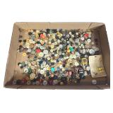 An Assortment of Vintage Sewing Buttons and Notions Including Ultra Kraft Carded Buttons