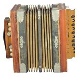 Antique Vulkan German Diatonic Button Accordion with Steel Bronze Reeds