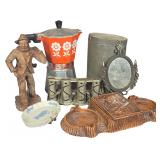 An Assortment of Vintage and Antique Collectibles Including Wedgwood Jasperware and Stella Espresso Maker