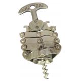 Vintage French Zig-Zag Nickel-Plated Steel Concertina Corkscrew