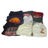 An Assortment of Ten Graphic T-Shirts Including Pop Culture and Regional Themes