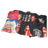 A Collection of Rolling Stones Graphic Apparel Including A Bigger Bang Tour and Fifty Years Commemorative Items