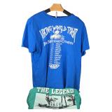 Two Vintage Graphic Garments Including Viking World Tour T-Shirt and 1990 Camp Patmos Staff Shirt