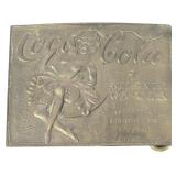 Tiffany Studio New York Brass Coca-Cola Trans-Pan Exposition Souvenir Belt Buckle
