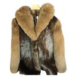 Vintage DASCO Two-Tone Red and Silver Fox Fur Jacket