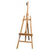 A Large Beechwood H-Frame Studio Artist Easel