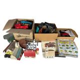 A Collection of Vintage American Flyer and Bachmann Plasticville Model Railroad Equipment and Accessories