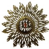 Wainberg Brutalist Gilt Cast Metal Footed Bowl with Enameled Spies of Israel Motif